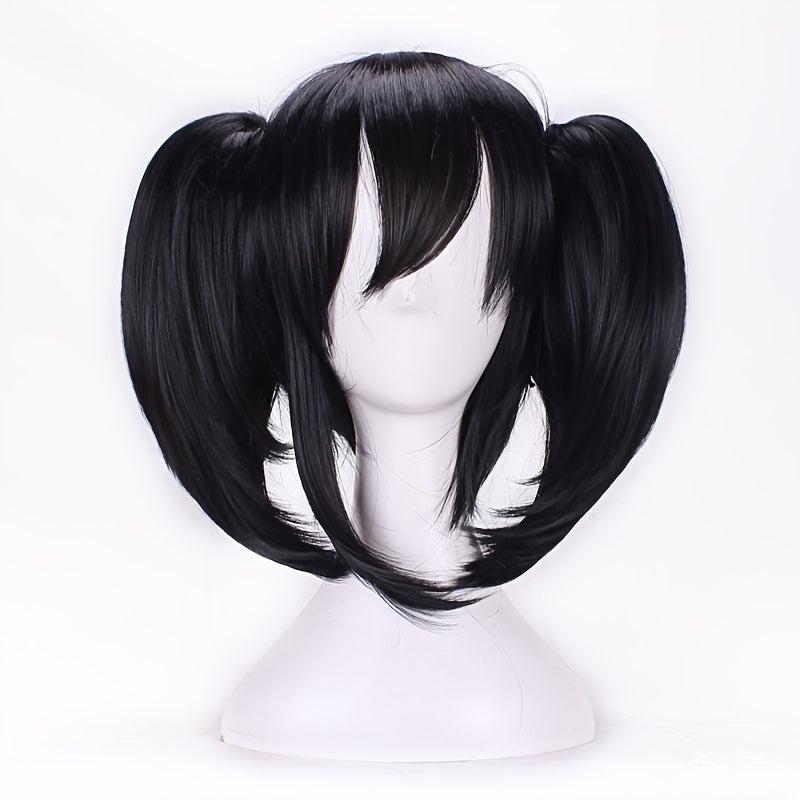 Short Curly Double Ponytail Synthetic Wig With Bangs Anime Cosplay Wig