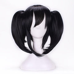 Short Curly Double Ponytail Synthetic Wig With Bangs Anime Cosplay Wig