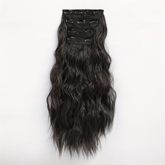 Long Wavy Hair Pieces Synthetic Clip In Hair Extensions Natural Look