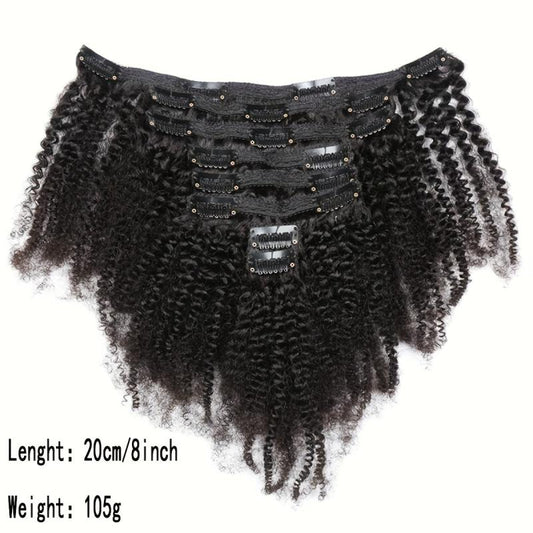African Mini Curly Hair Extensions 105g Pack 1B Synthetic