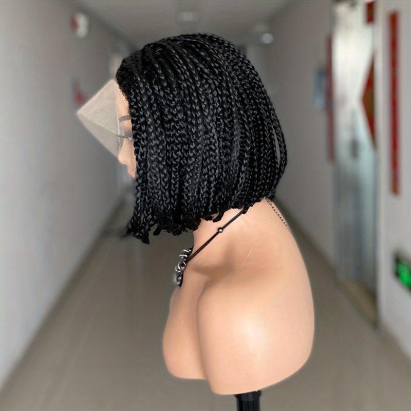 25 4 Cm Short Bob Braided Wigs Synthetic Lace Front Box Braid Wigs