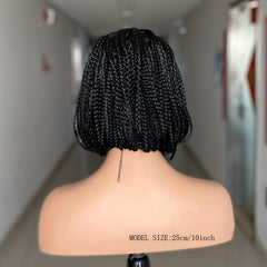 25 4 Cm Short Bob Braided Wigs Synthetic Lace Front Box Braid Wigs