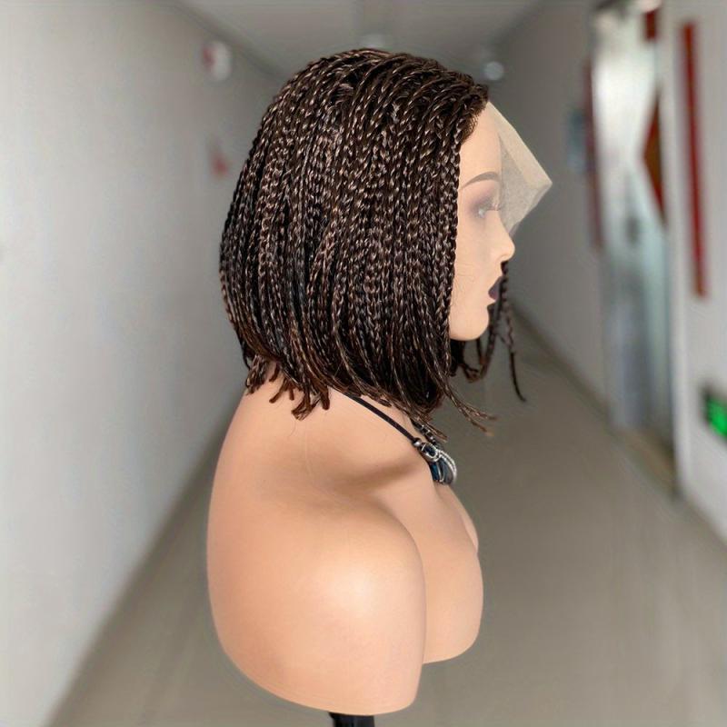 25 4 Cm Short Bob Braided Wigs Synthetic Lace Front Box Braid Wigs