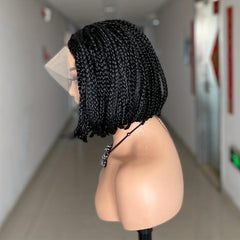 25 4 Cm Short Bob Braided Wigs Synthetic Lace Front Box Braid Wigs