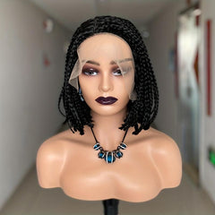 25 4 Cm Short Bob Braided Wigs Synthetic Lace Front Box Braid Wigs