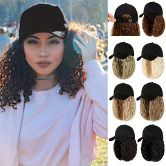 Hat Wig Medium Long Curly Hat Wig Natural Looking For Daily Use