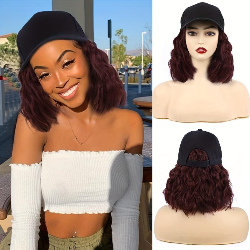 Hat Wig Medium Long Curly Hat Wig Natural Looking For Daily Use
