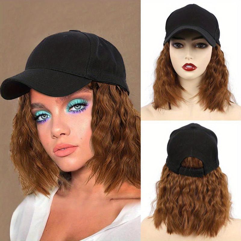 Hat Wig Medium Long Curly Hat Wig Natural Looking For Daily Use
