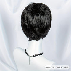 Short Straight Pixie Wig Bob Cut Wig With Bangs Synthetic Wig
