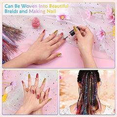 16 Colors Hair Tinsel Kit 92 cm Fairy Hair Extensions