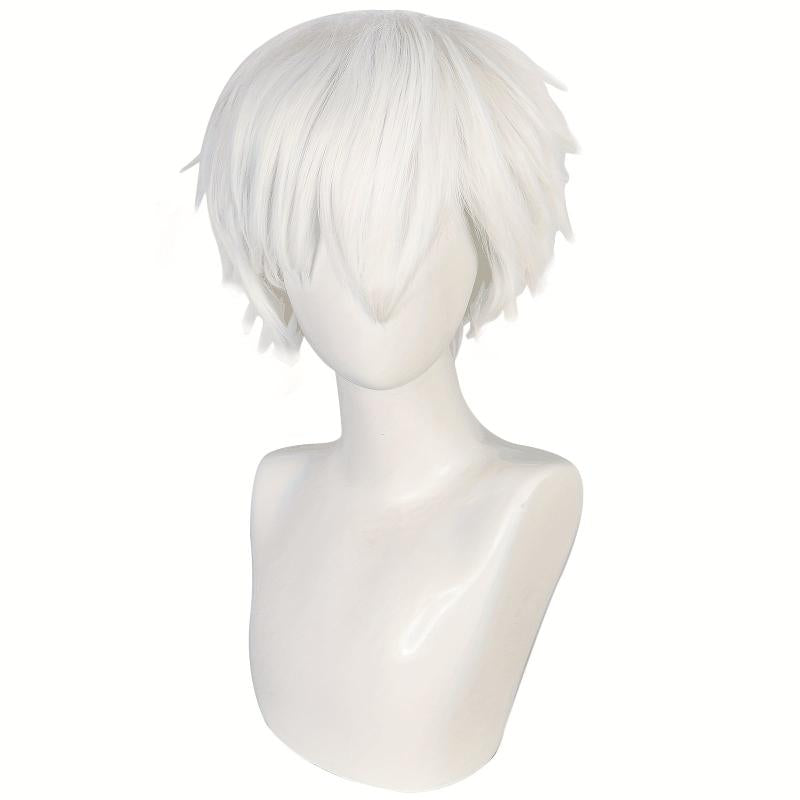 Short Yellow Red Anime Cosplay Costume Wig for Halloween