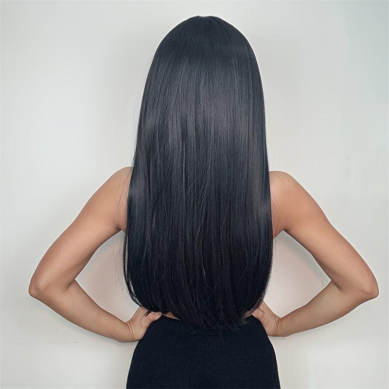 Long Straight Wig With Bangs Heat Resistant Halloween Costume Wig