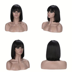 Short Bob Wigs 20-32 cm Straight Hair Bob Wigs With Bangs None Lace Frontal Wig