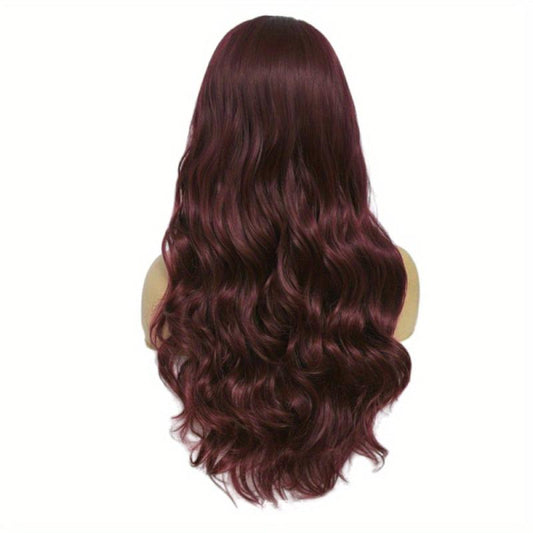 Natural Synthetic Wig Long Wavy Hair With Bangs