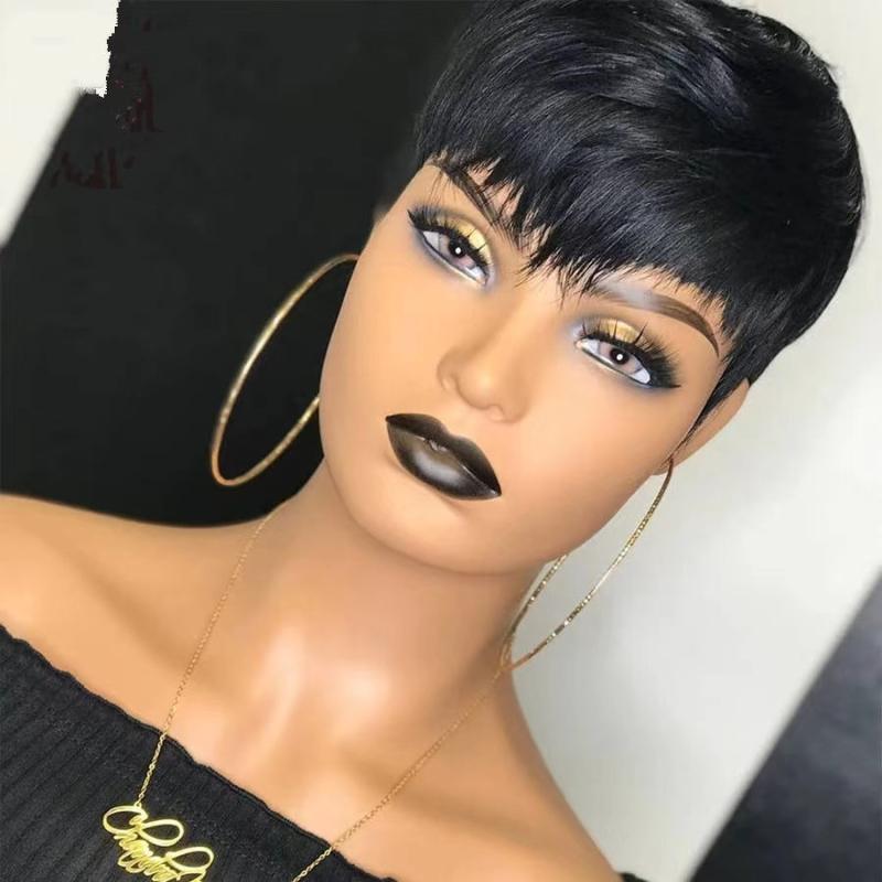Blonde Pixie Cut Wig with Bangs Heat Resistant Synthetic Wig
