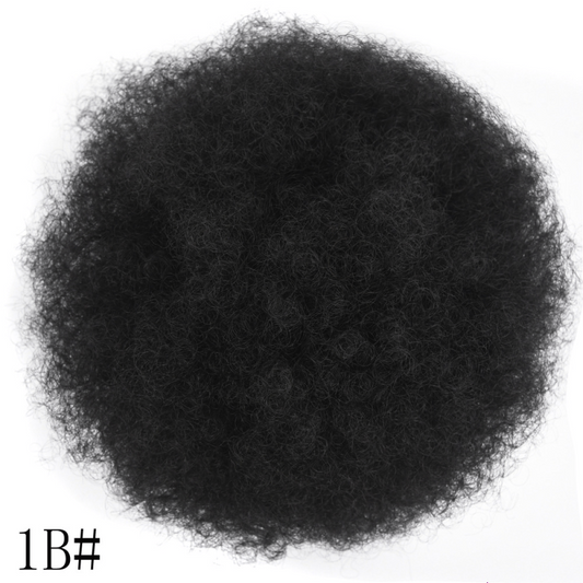 Short Afro Kinky Curly Ponytail Hair Extensions Clip On Drawstring Bun
