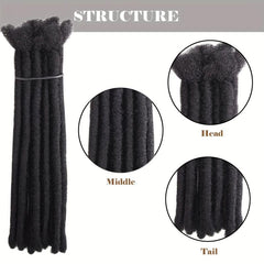10 Strand 0.69 Cm Width Backcomb Twisted Dreadlock Extensions