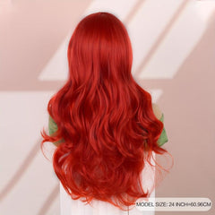 60 96 Cm Long Wavy Wine Red Cosplay Wig Heat Resistant Synthetic Wig