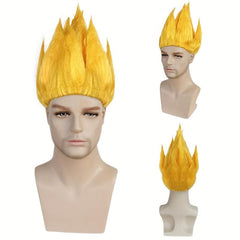Short Yellow Straight Anime Cosplay Wig + Wig Cap