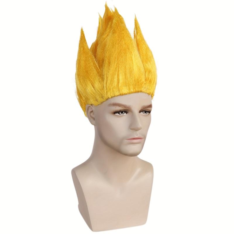 Short Yellow Straight Anime Cosplay Wig + Wig Cap