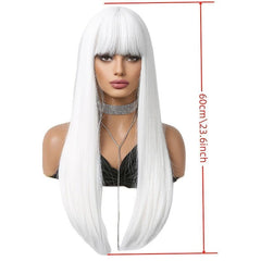 Long Straight Red Orange Synthetic Wig Heat Resistant Daily Use