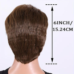 Short Bob Wig With Bangs Pixie Layered Wavy Wig