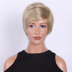 Short Bob Wig With Bangs Pixie Layered Wavy Wig