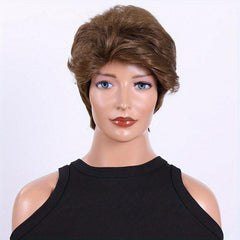 Short Bob Wig With Bangs Pixie Layered Wavy Wig
