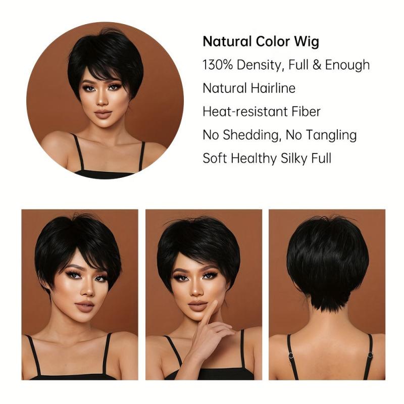 Synthetic Short Straight Hair Women's Wig for Daily Party Cosplay