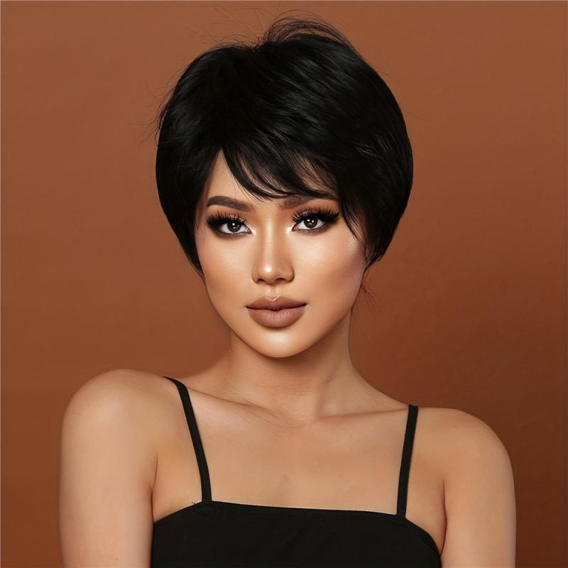 Synthetic Short Straight Hair Women's Wig for Daily Party Cosplay