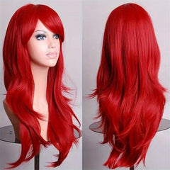 Long Curly Wavy Layered Synthetic Wig With Bangs