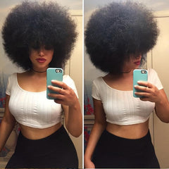 Short Kinky Curly Wig Natural Ombre Synthetic Hair