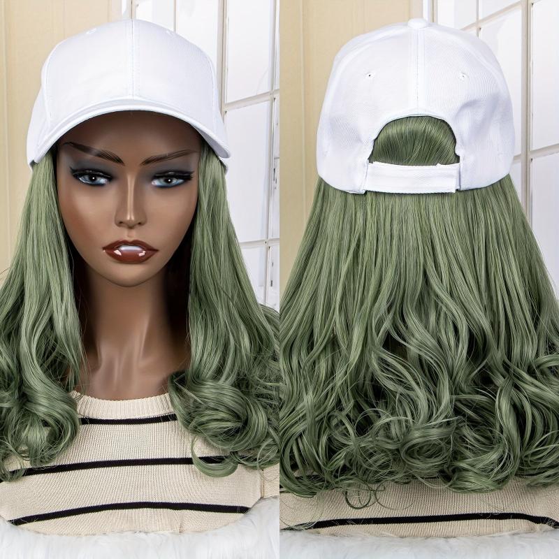 Colorful Wavy Curly Midlength Wig for Hats & Wigs