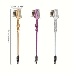 Eyelash Eyebrow Comb & Lash Shaper with 3 Spoolie Brushes