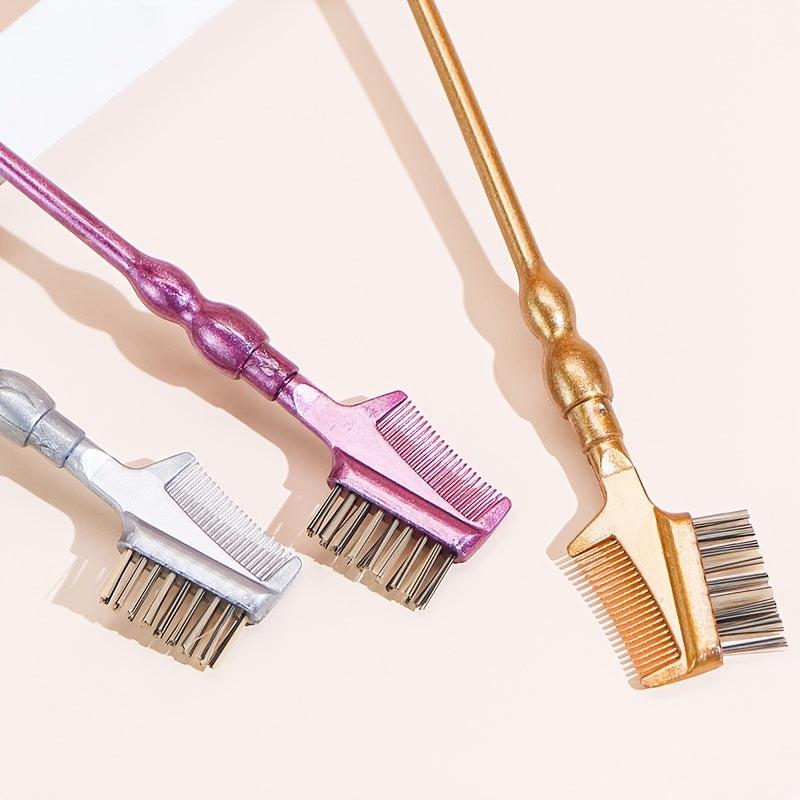 Eyelash Eyebrow Comb & Lash Shaper with 3 Spoolie Brushes
