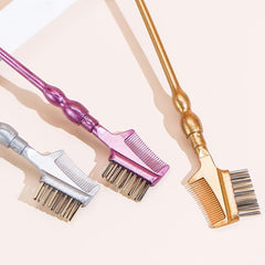 Eyelash Eyebrow Comb & Lash Shaper with 3 Spoolie Brushes