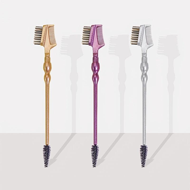 Eyelash Eyebrow Comb & Lash Shaper with 3 Spoolie Brushes