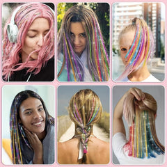 38 Cm Tinsel Hair Extension Kit - 2400 Strands - 12 Mixed Colors