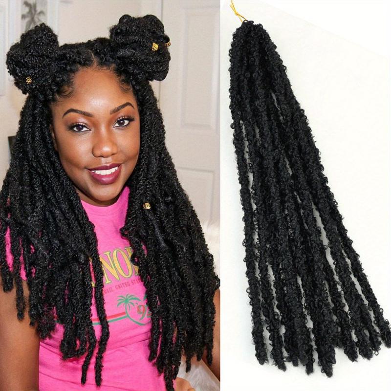 Butterfly Locs Crochet Hair Distressed Faux Locs 12 Strands Pack