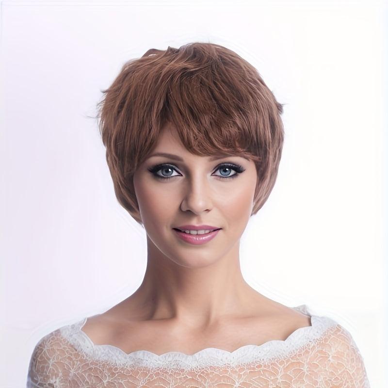 Short Curly Wig With Bangs Synthetic Wig Heat Resistant
