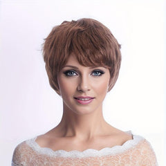 Short Curly Wig With Bangs Synthetic Wig Heat Resistant