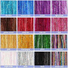 16 Colors Hair Tinsel Kit - 3300 Strands Tinsel Hair Extensions