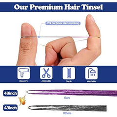16 Colors Hair Tinsel Kit - 3300 Strands Tinsel Hair Extensions