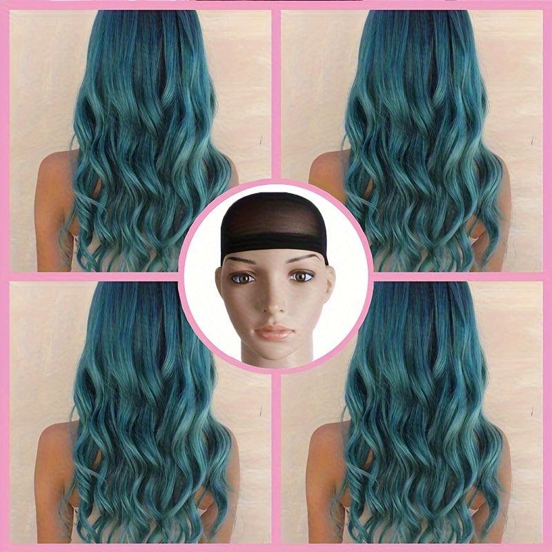 Long Straight Synthetic Wig in Green, Purple, Wine Red, Pink