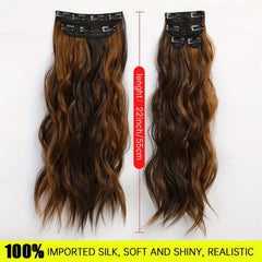 Long Wavy Synthetic Clip In Hair Extensions