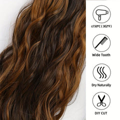 Long Wavy Synthetic Clip In Hair Extensions
