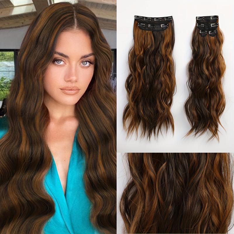 Long Wavy Synthetic Clip In Hair Extensions