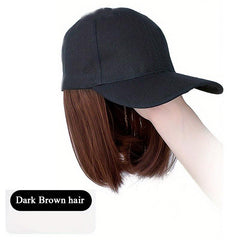Short Bob Baseball Cap Wig for Women