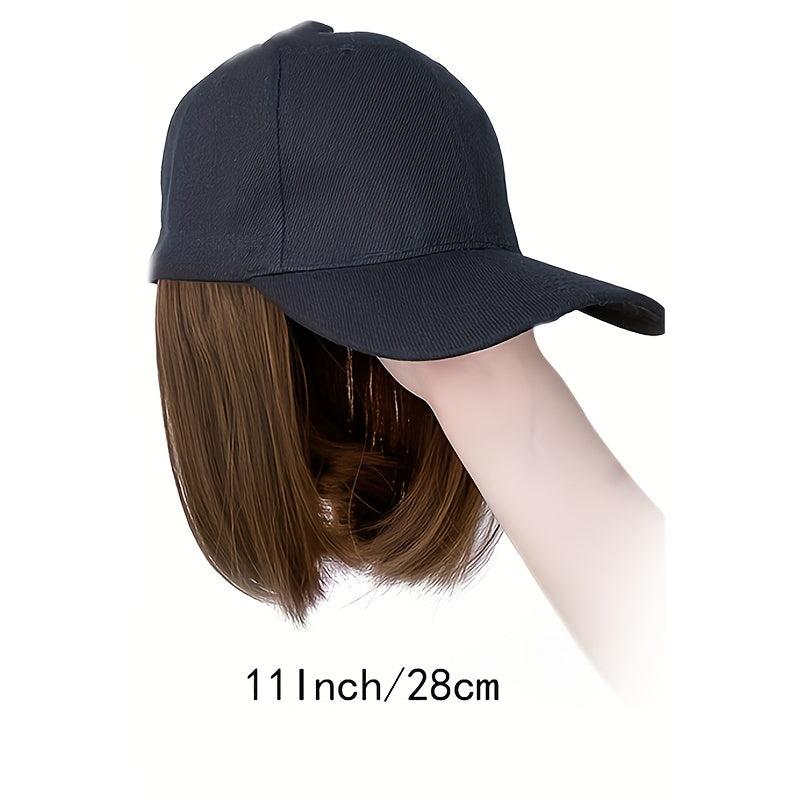 Short Bob Baseball Cap Wig for Women