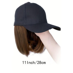 Short Bob Baseball Cap Wig for Women